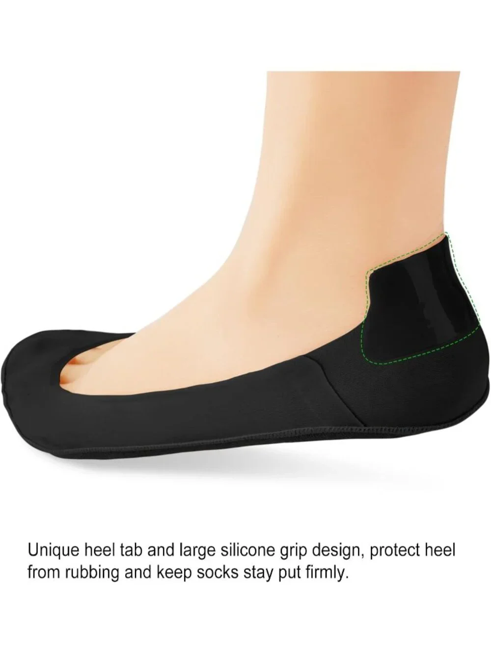 🧦Women's All Black No Show Socks Liner Ultra Low Cut Non Slip Socks for Flats